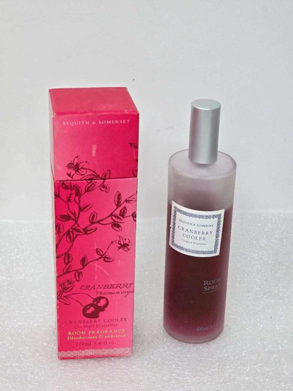 Asquith & Somerset Cranberry Cooler Room Fragrance Spray 3.4 oz 75% Full